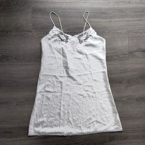 VTG Erika Taylor Women's Slip Dress Nightgown Ivory Lace Embroidered Floral Sz L